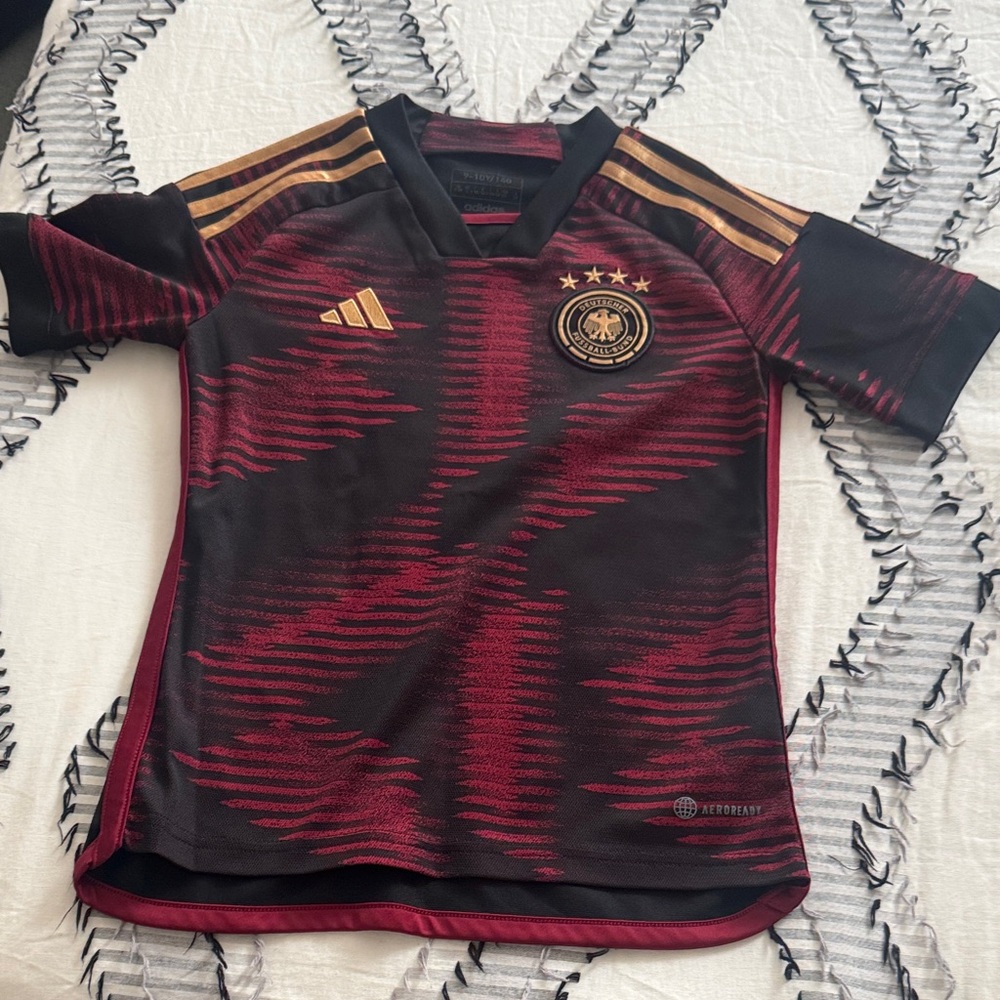 Adidas Germany National Team - Red Jersey with Gold Accents